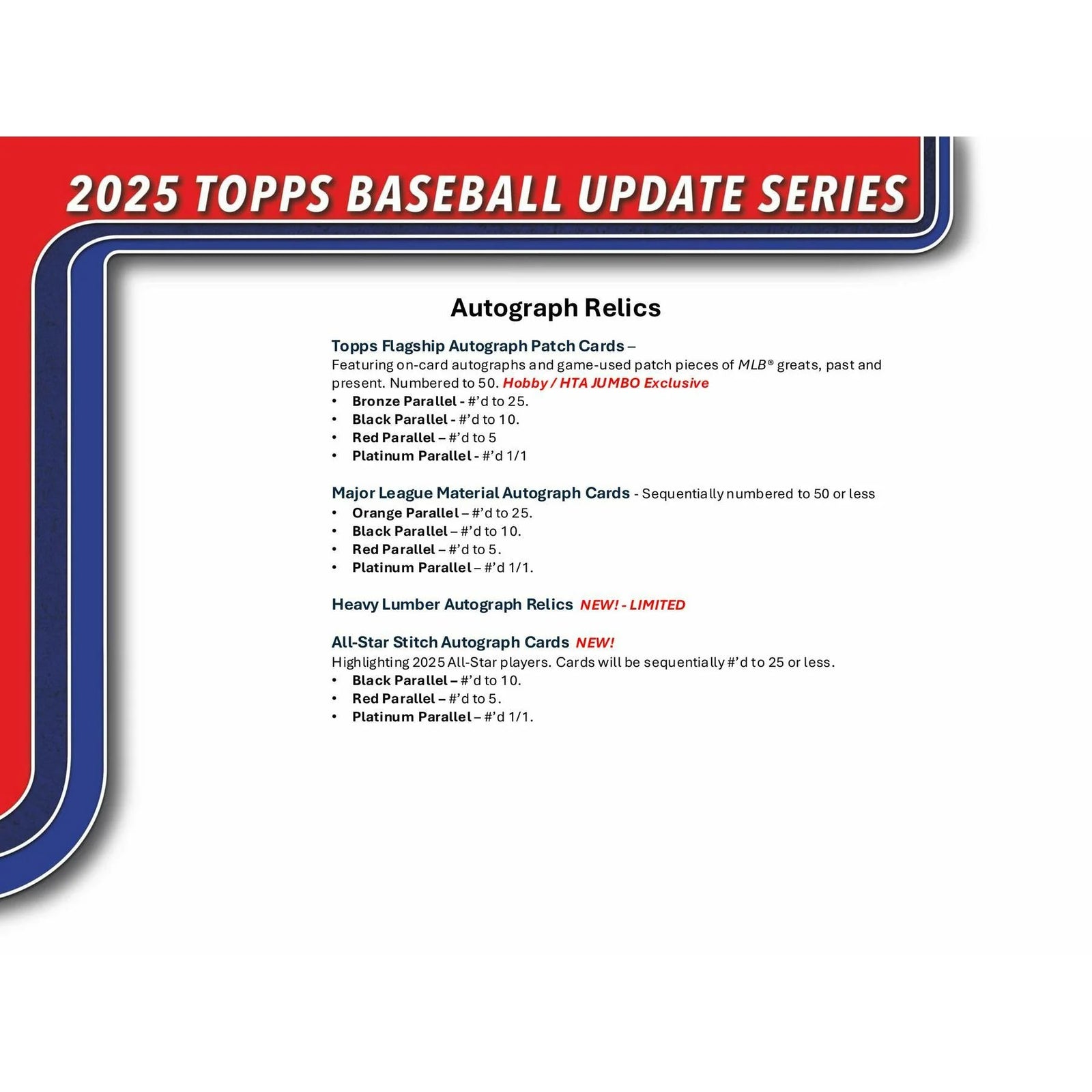 DRAFT - New 2025 Topps Update Series Baseball Hobby 12-Box Case