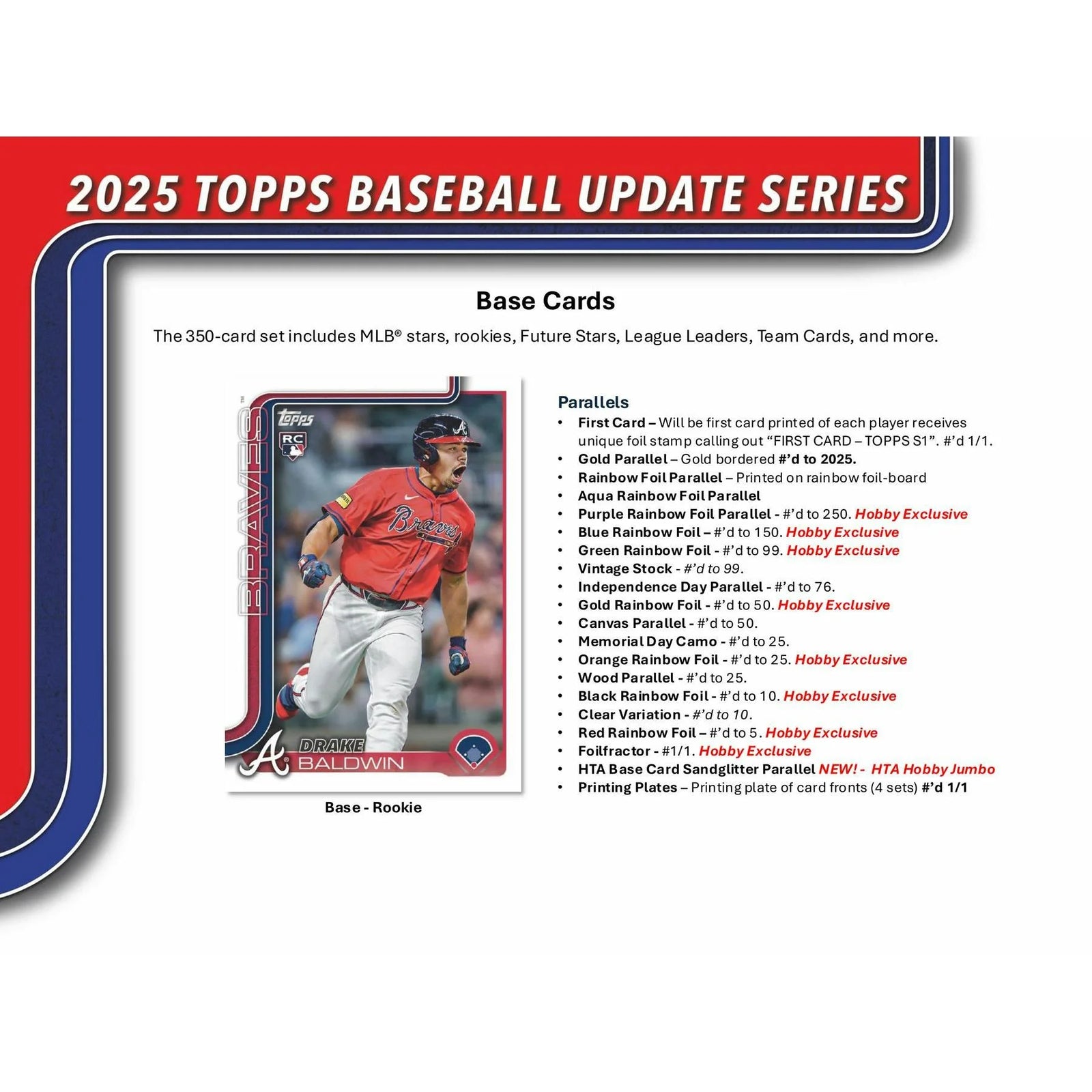 DRAFT - New 2025 Topps Update Series Baseball Hobby 12-Box Case