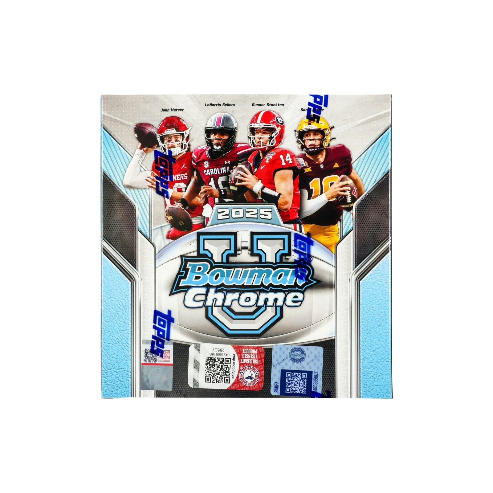 DRAFT - New 2025 Bowman University Chrome Football Mega 20-Box Case
