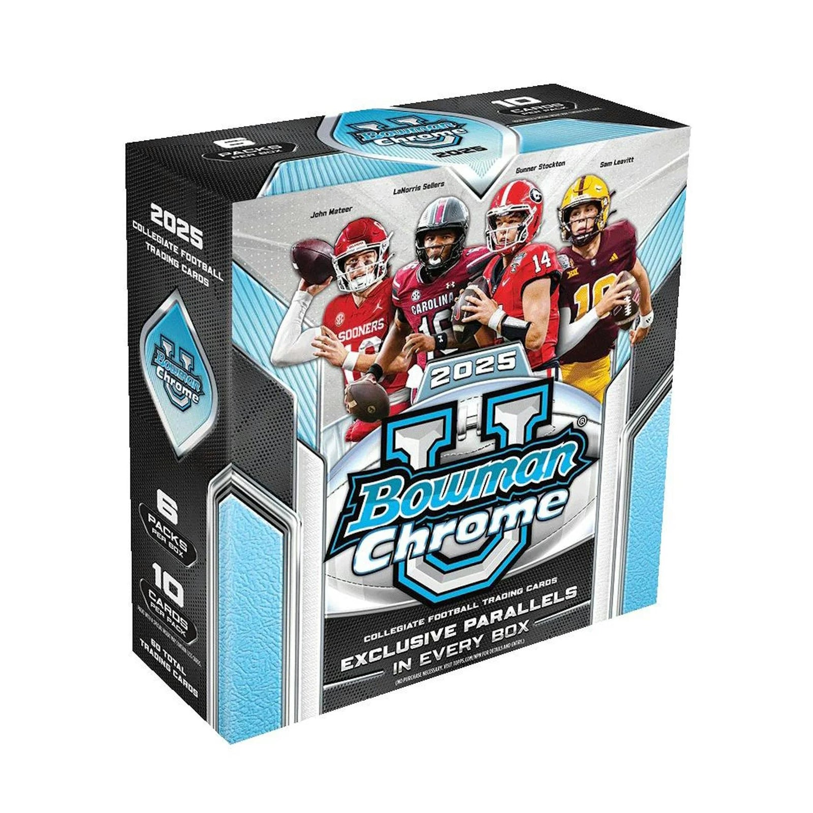 DRAFT - New 2025 Bowman University Chrome Football Mega 20-Box Case