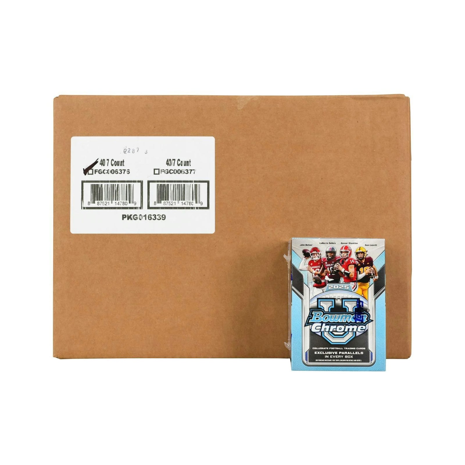 DRAFT - 2025 Bowman University Chrome Football Blaster 40-Box Case $1,299.95 Add to Cart