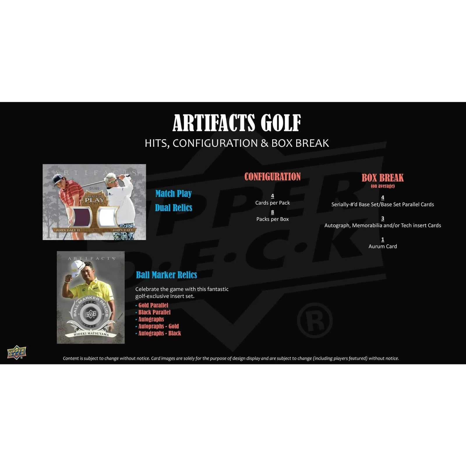 DRAFT - Presell 2026 Upper Deck Artifacts Golf Hobby Box (Presell) Releases Jun. 24th, 2026