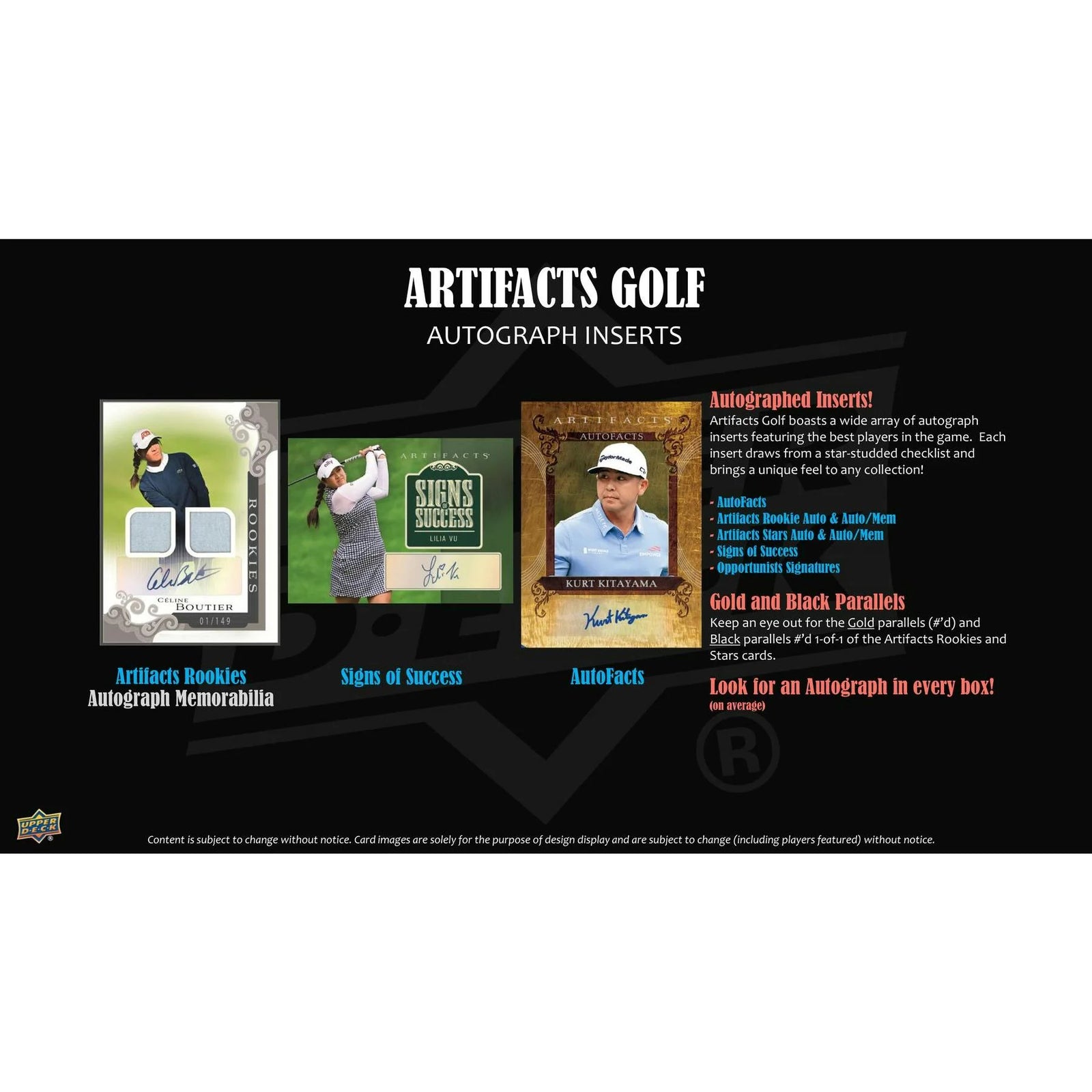 DRAFT - Presell 2026 Upper Deck Artifacts Golf Hobby 20-Box Case (Presell) Releases Jun. 24th, 2026