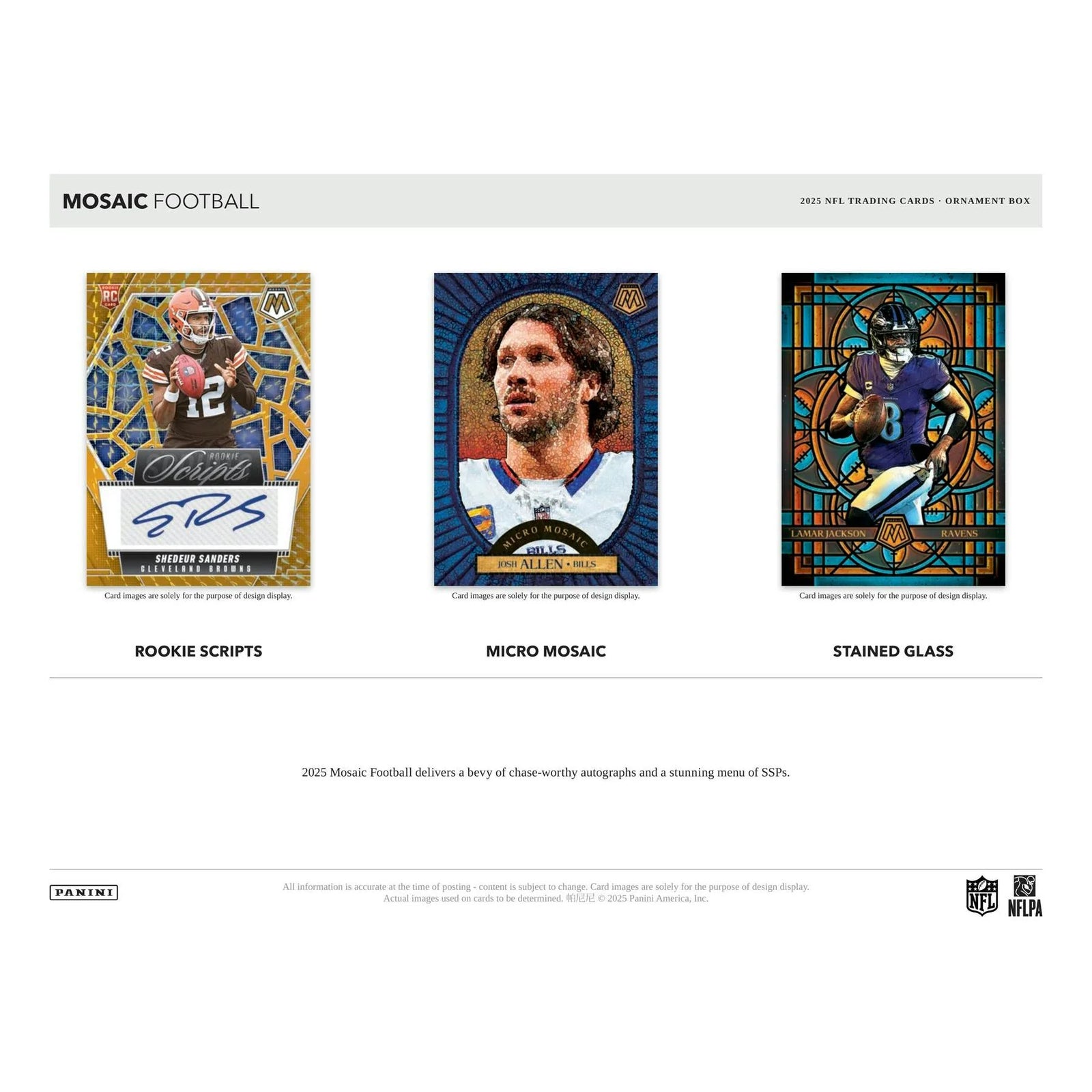 DRAFT - New 2025 Panini Mosaic Football Ornament 40-Box Case