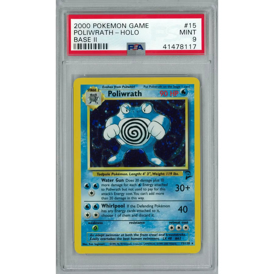 Pokemon Base Set 2 Poliwrath 15/130 | PSA 9