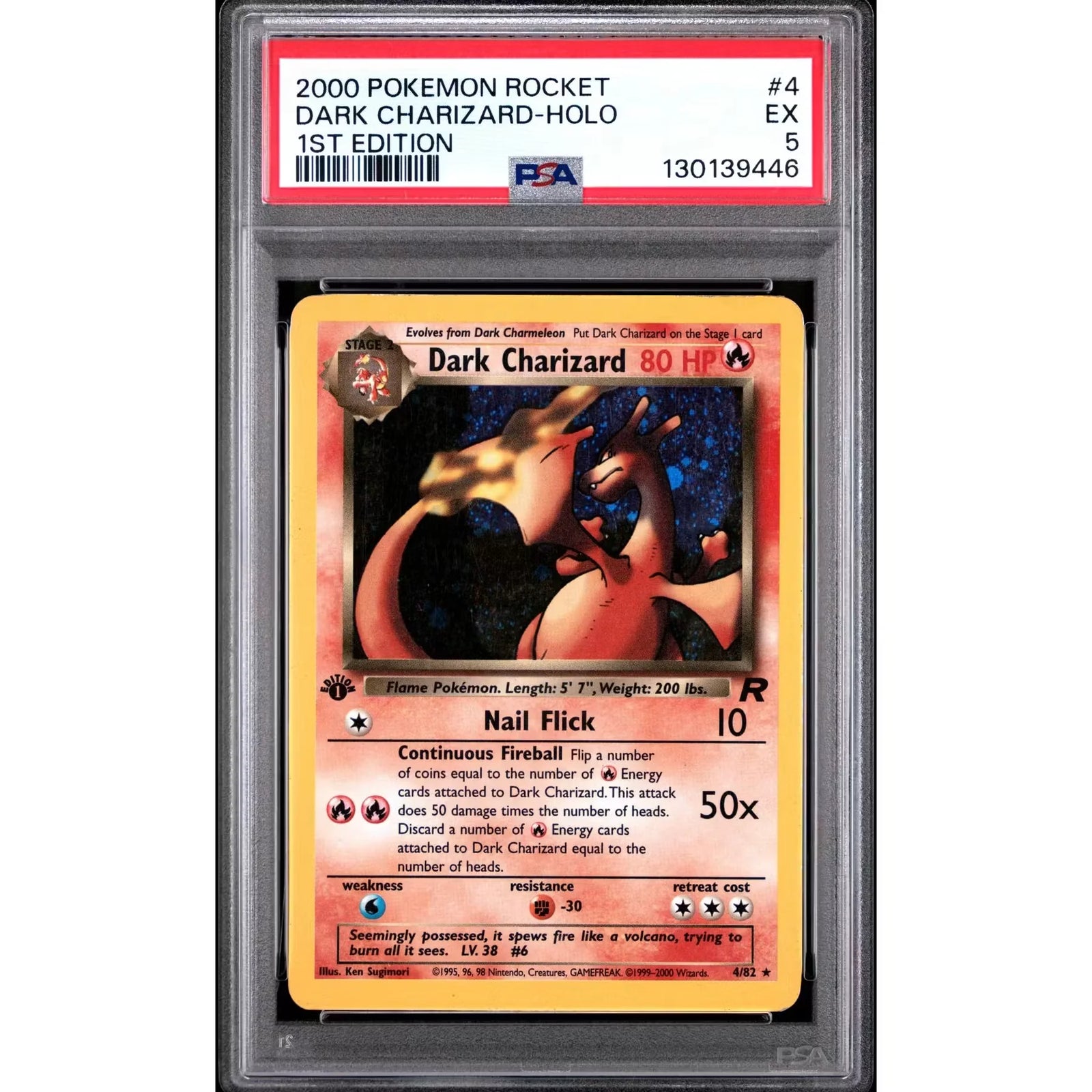 Pokemon Dark Charizard 4/82 1st Edition | PSA 5 Team Rocket