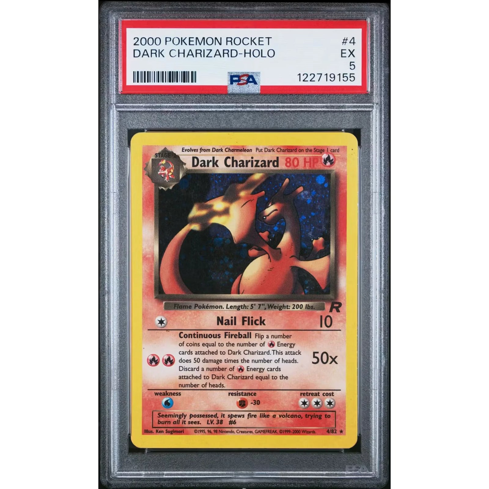 Pokemon Team Rocket Dark Charizard 4/82 | PSA 5