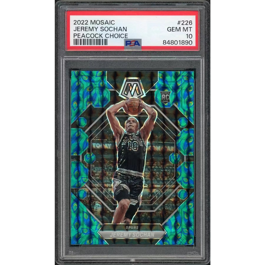 Jeremy Sochan 2022-23 Panini Mosaic Choice Peacock Rookie #226 | PSA 10