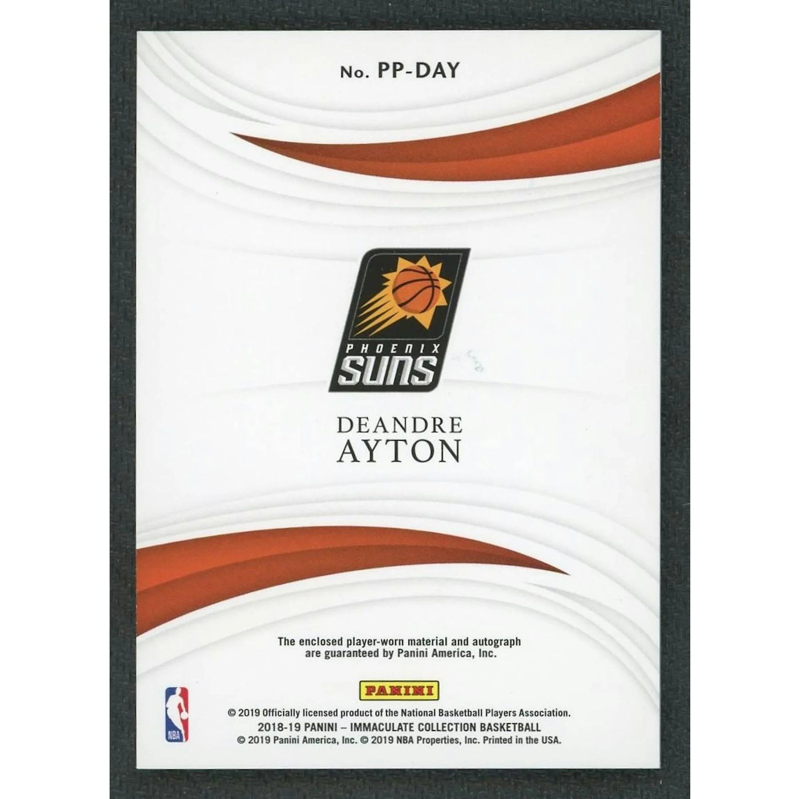 DeAndre Ayton Signed 2018-19 Panini Immaculate Rookie Card | Premium Patch Auto/50