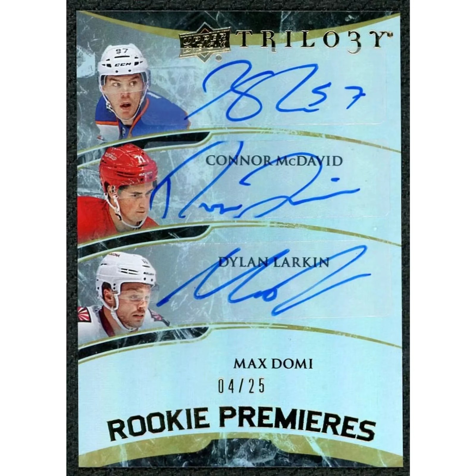 2015-16 Upper Deck Trilogy Rookie Premieres Auto | McDavid, Larkin, Domi/25