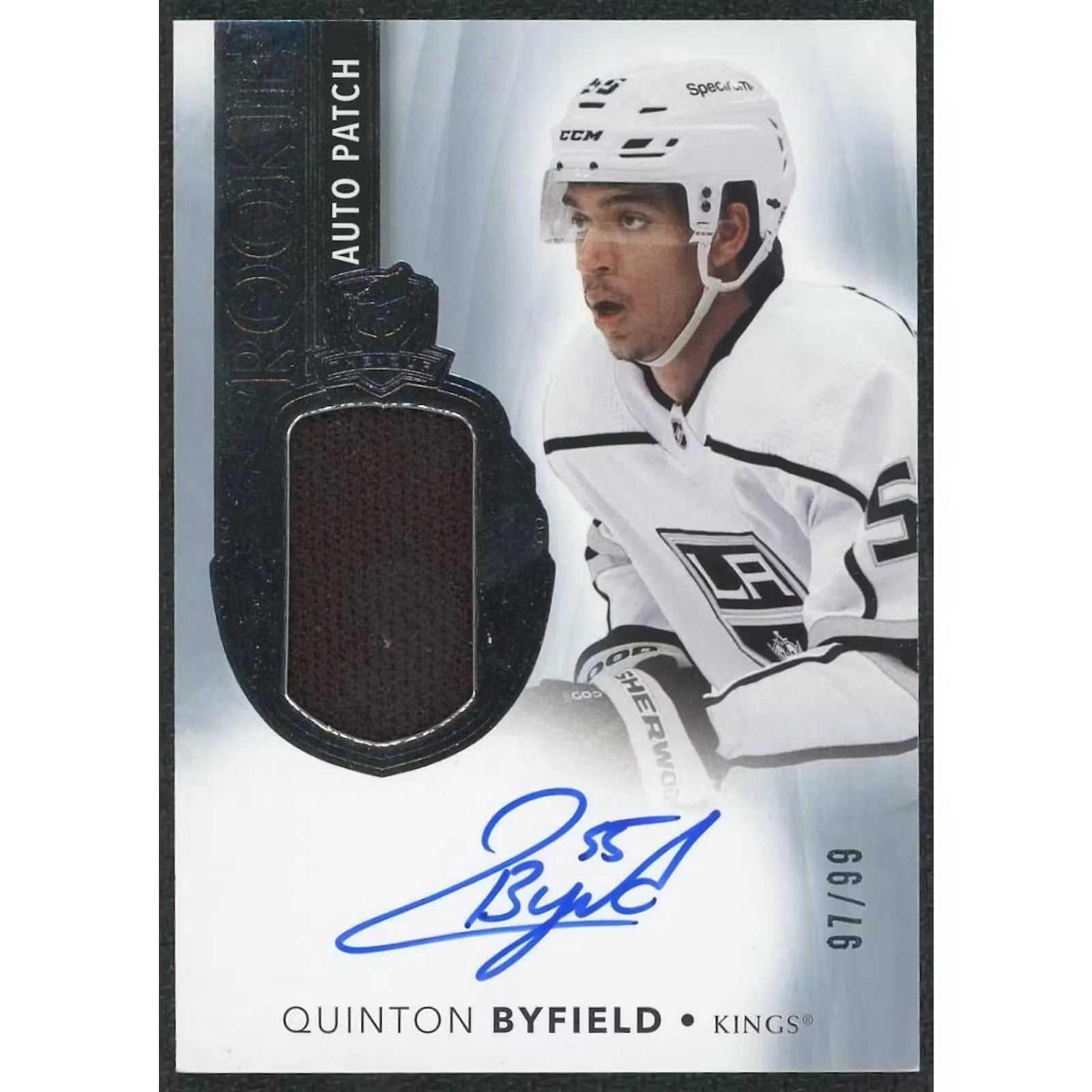 Quinton Byfield Signed Rookie Card | 2021-22 Upper Deck The Cup Auto Patch/99