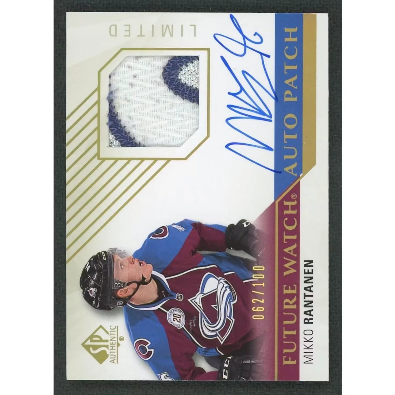 Mikko Rantanen Signed 2015-16 Upper Deck SP Authentic Card | Future Watch Auto Patch/100