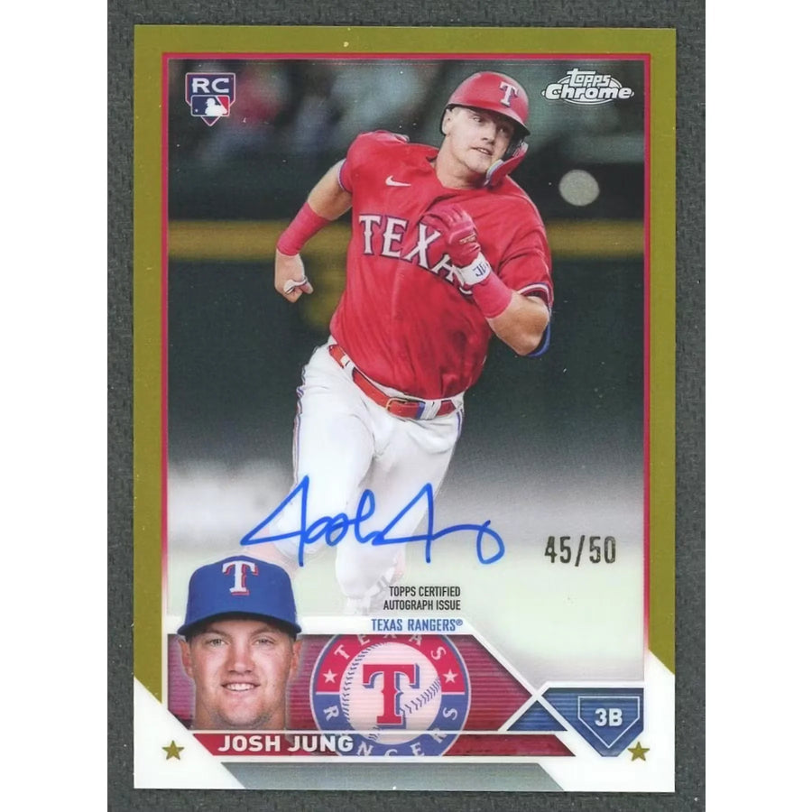 Josh Jung 2023 Topps Chrome Gold Rookie Auto |/50