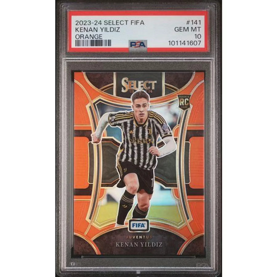 Kenan Yildiz 2023-24 Panini Select Orange/49 | PSA 10