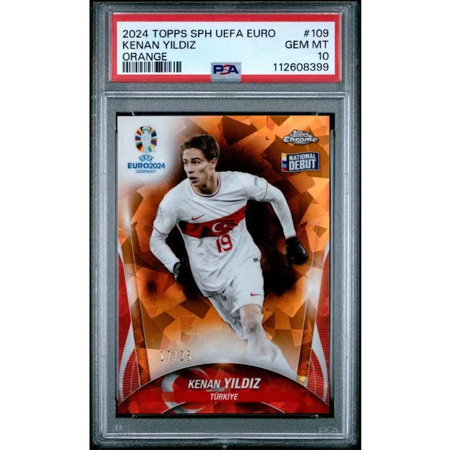 Kenan Yildiz 2024 Topps Sapphire Euro Orange/25 | PSA 10