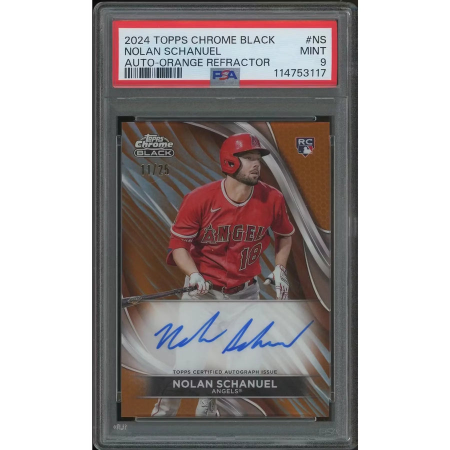 Nolan Schanuel Signed 2024 Topps Chrome Black Rookie #11 Card | PSA 9