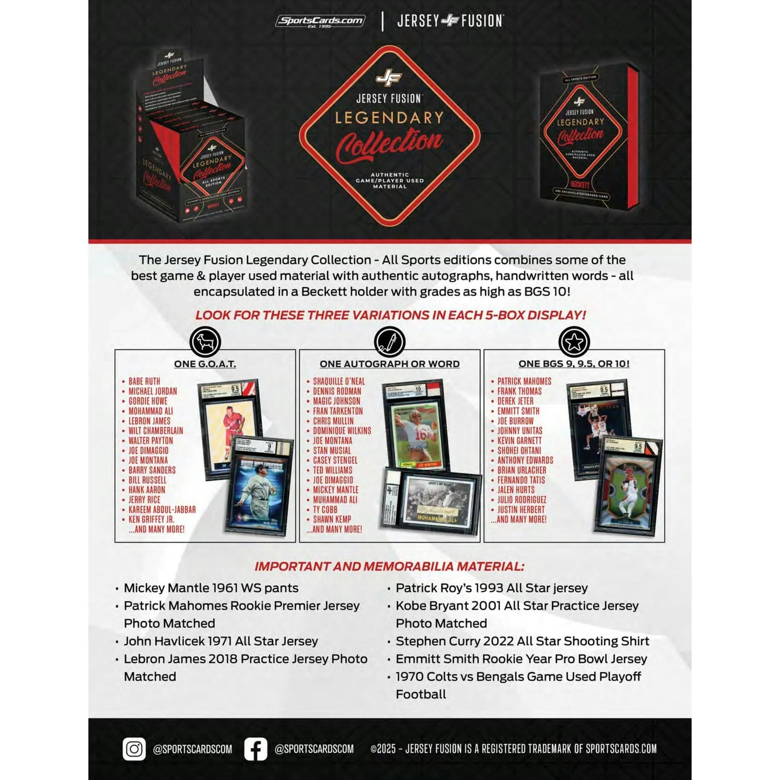 DRAFT - Just In 2025 Jersey Fusion Legendary Collection Hobby 8-Box Case