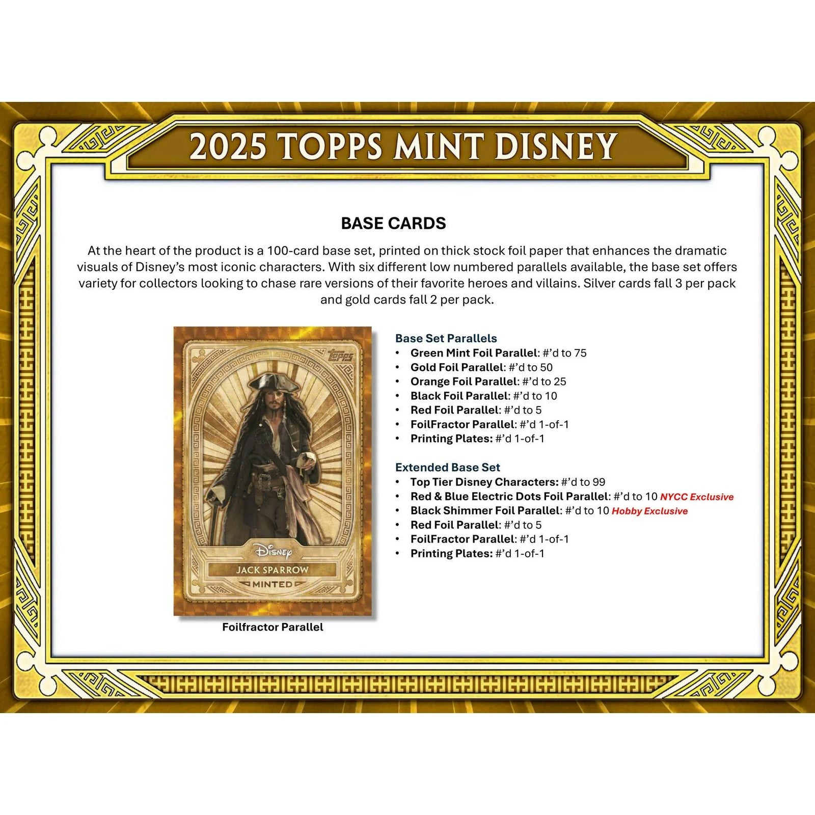 DRAFT - 2025 Topps Disney Mint Hobby Box | Entertainment Card Set