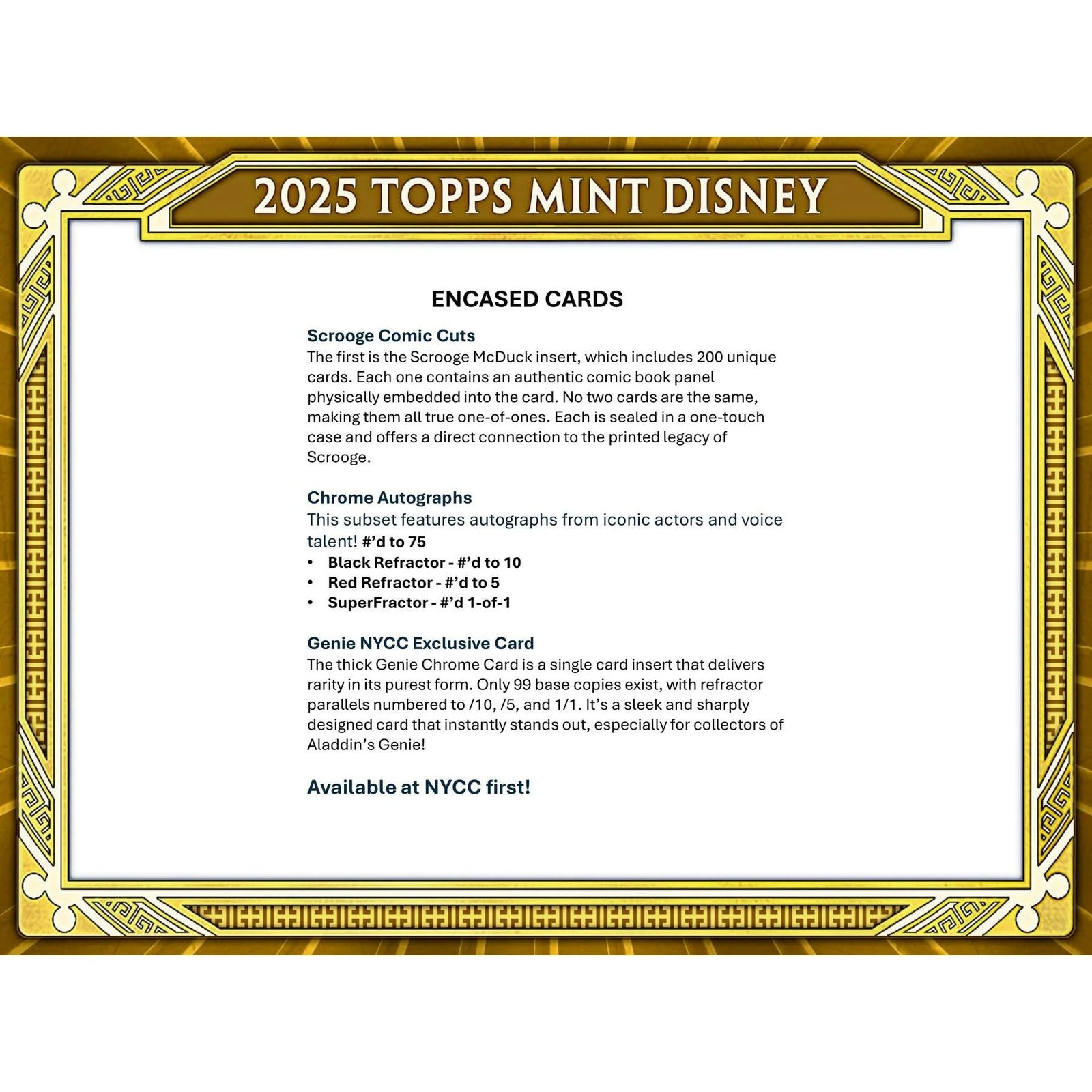 DRAFT - 2025 Topps Disney Mint Hobby 10-Box Case