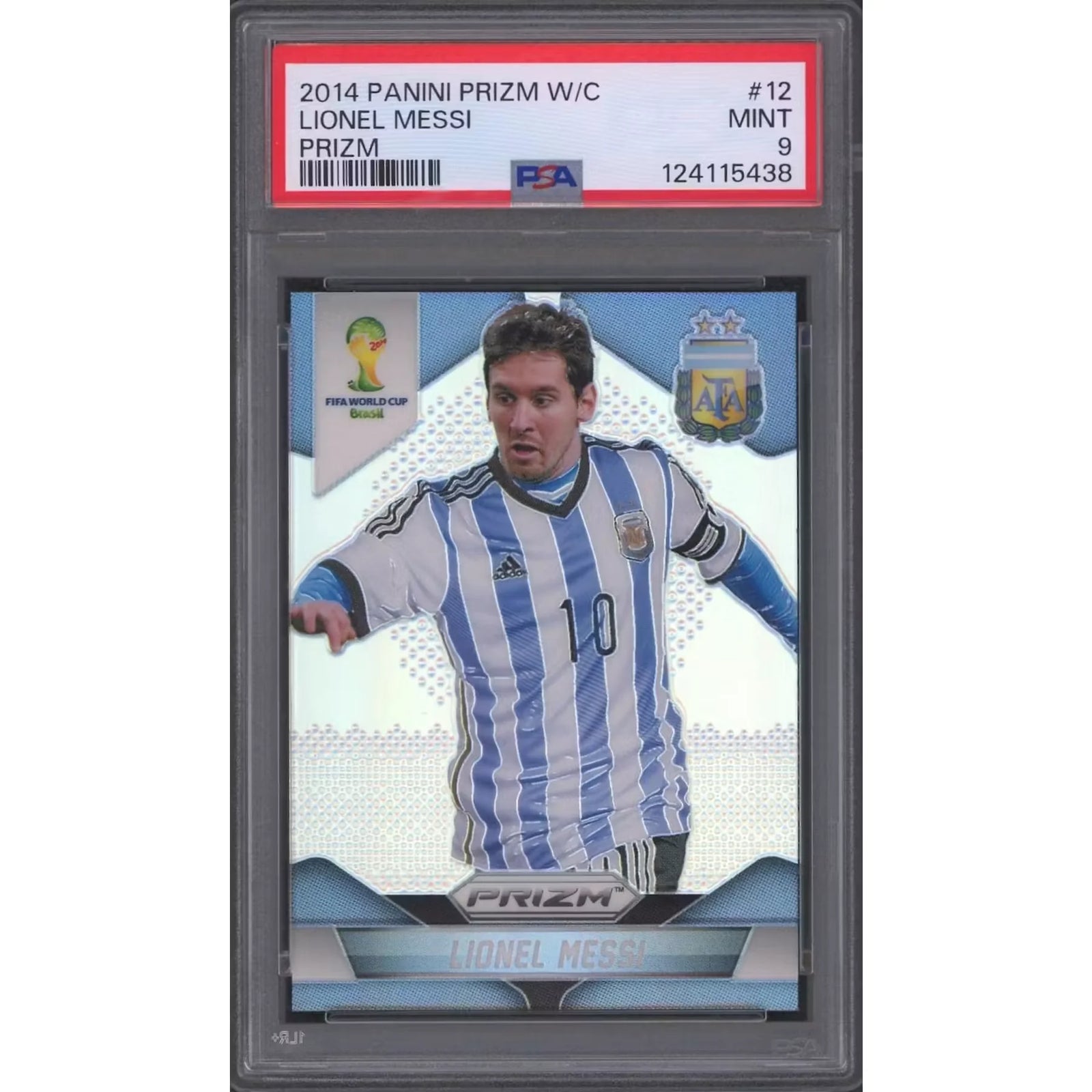 Lionel Messi 2014 Panini Prizm World Cup Silver Card | PSA 9