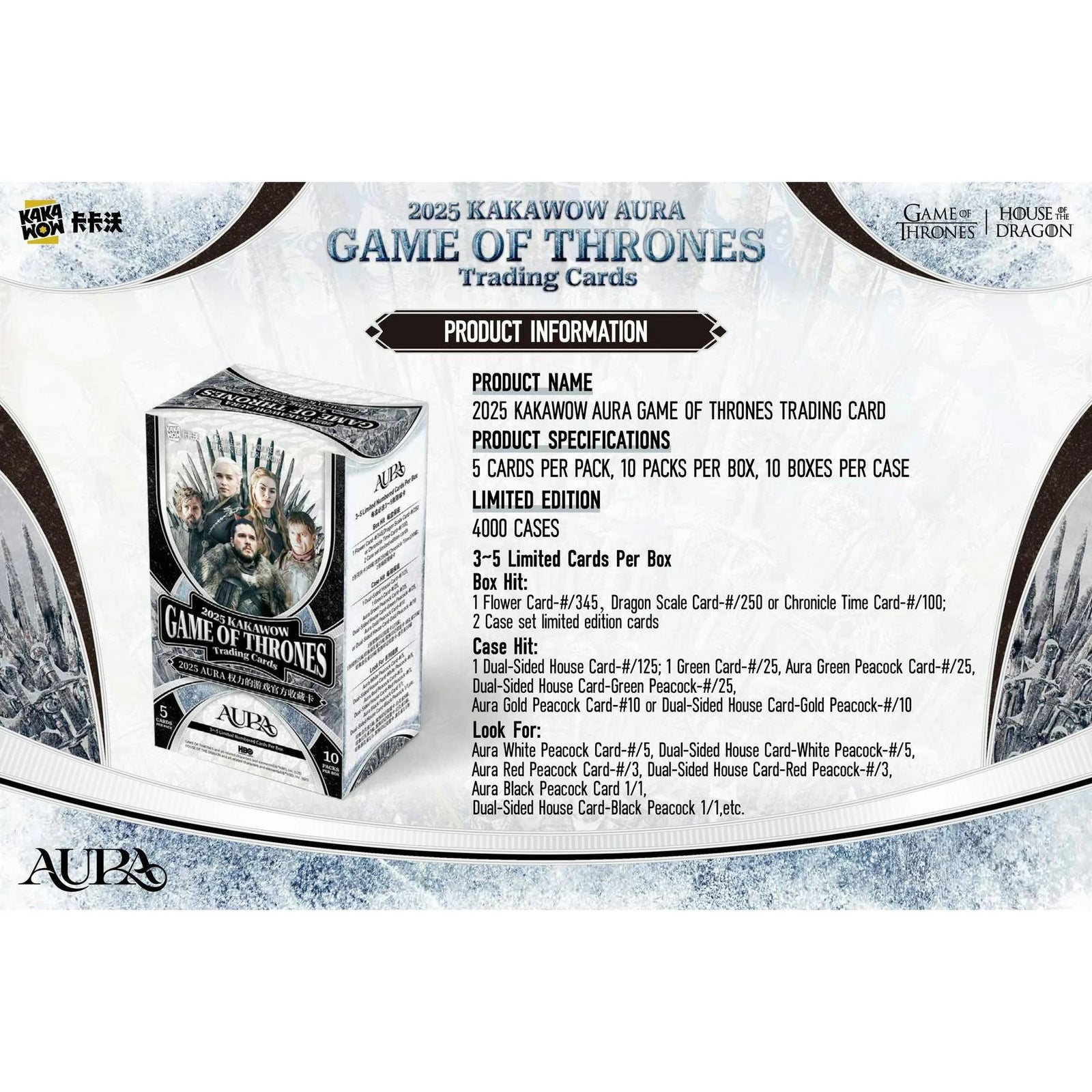 DRAFT - 2025 Kakawow Game of Thrones Aura Hobby 10-Box Case