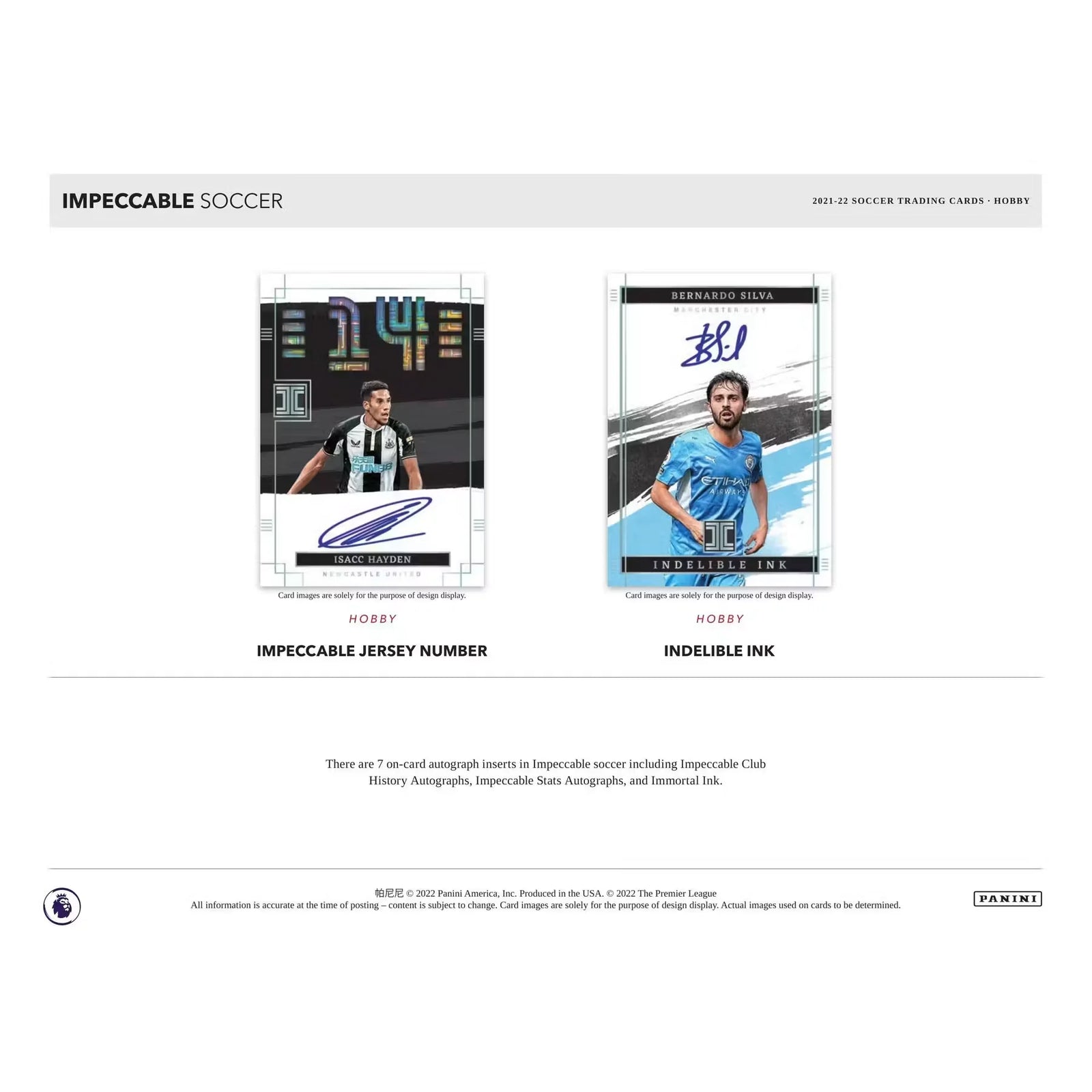 2021-22 Panini Impeccable Premier League Soccer 3-Box Hobby Case (Ships Sealed Only)