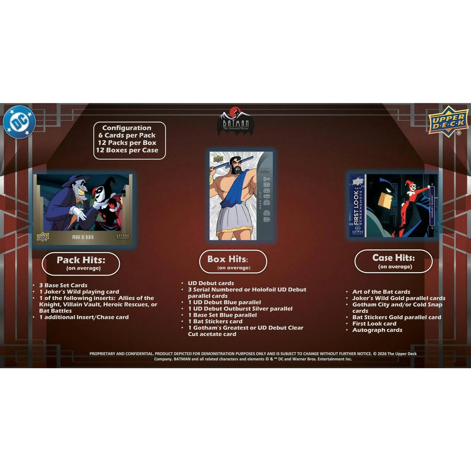 DRAFT - 2026 Upper Deck Batman The Animated Series Hobby 12-Box Case