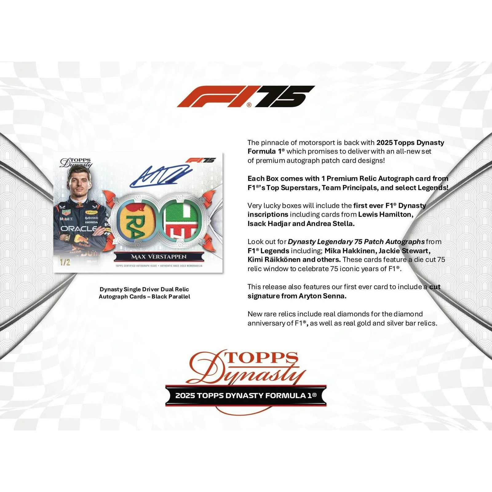 DRAFT - 2025 Topps Dynasty F1 Formula 1 Hobby Box | dacardworld:BVB30WRSXO