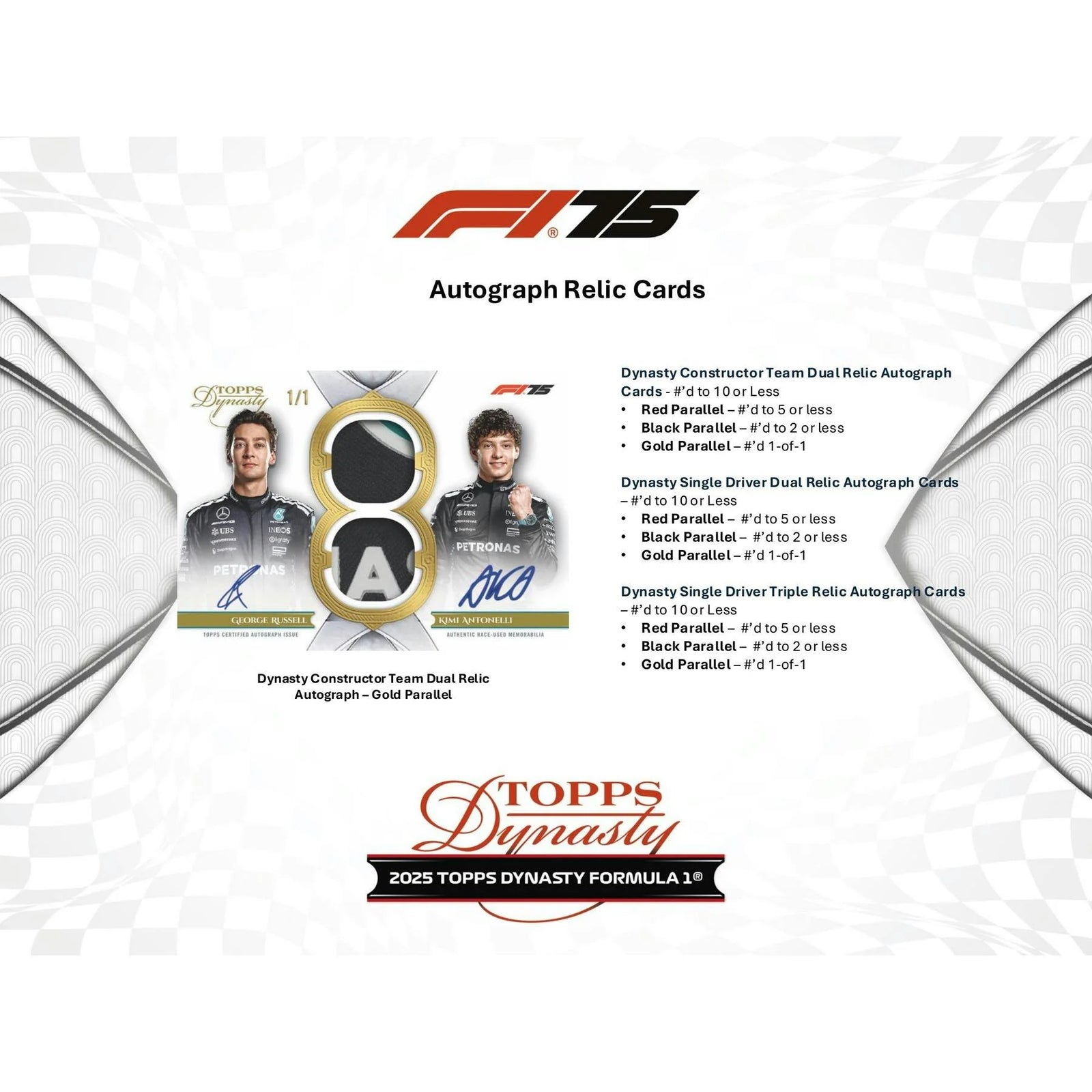 DRAFT - 2025 Topps Dynasty F1 Formula 1 Hobby Box | dacardworld:BVB30WRSXO