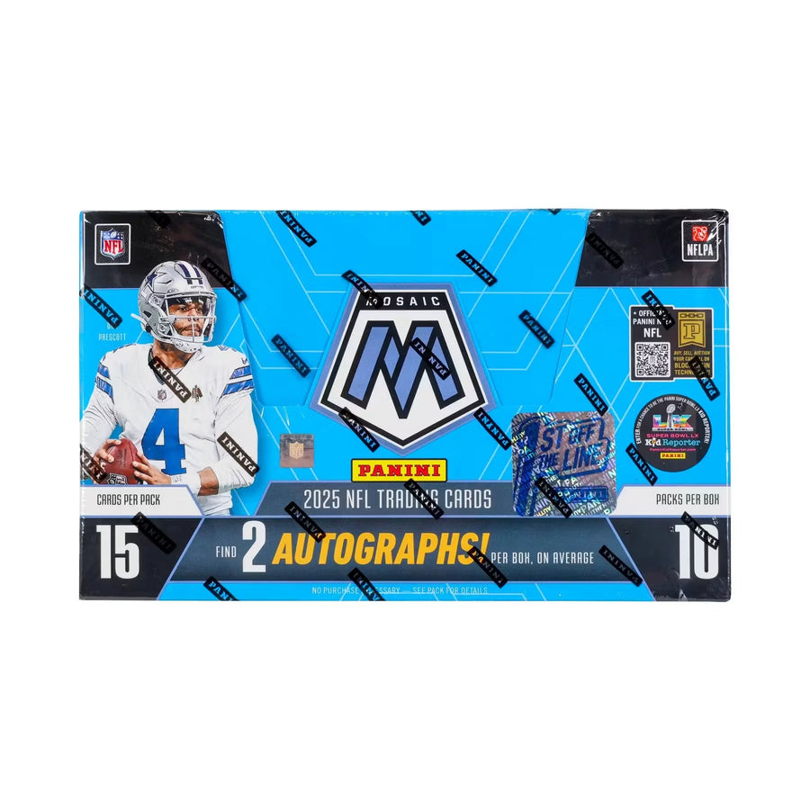 2025 Panini Mosaic Football FOTL Hobby Box | 2 Autos, 5 Silver Prizms (Ships Sealed Only)
