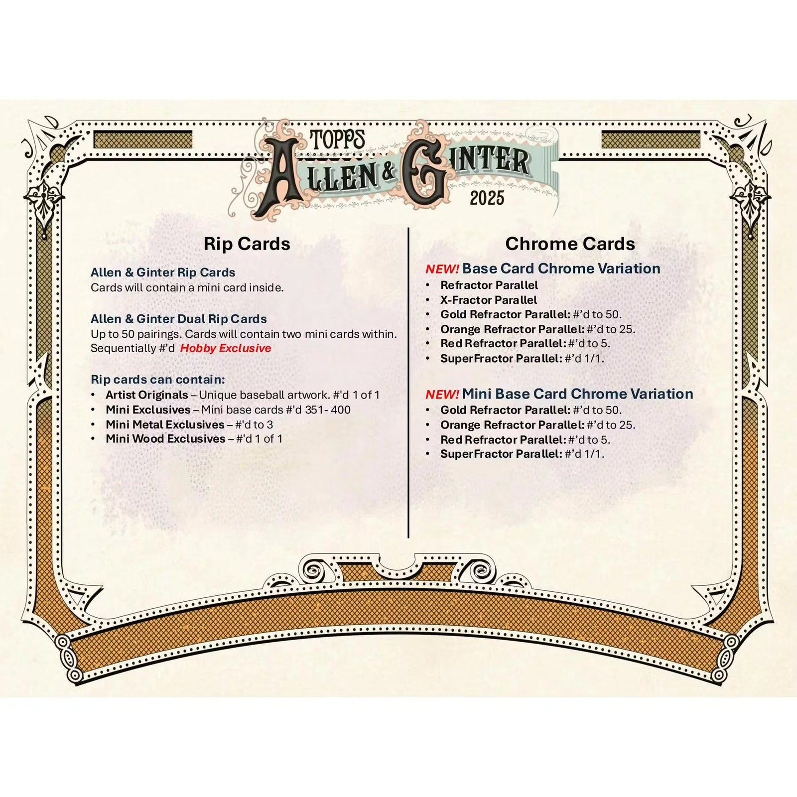 2025 Topps Allen & Ginter Baseball Hobby Box (Ships Sealed Only)