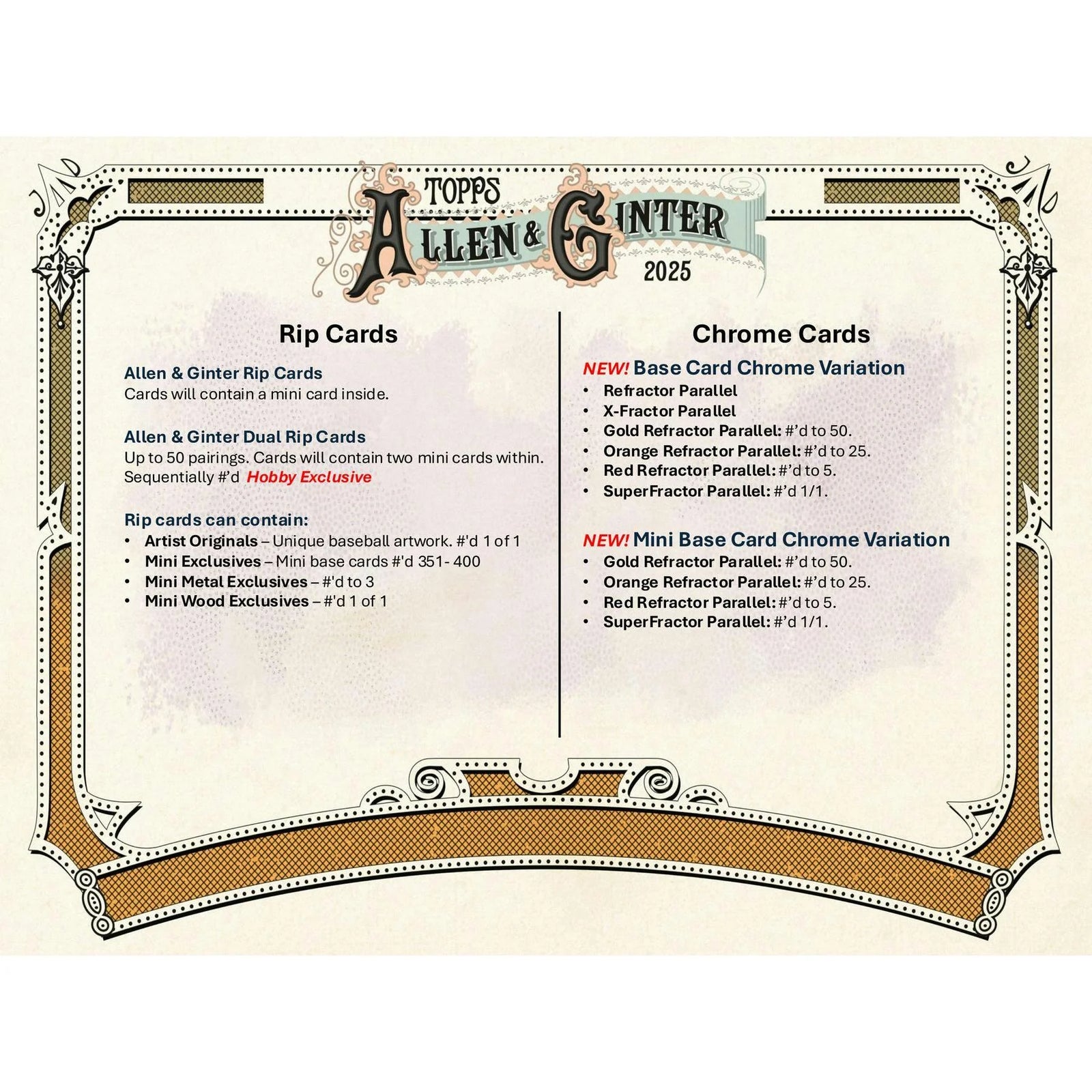 DRAFT - New 2025 Topps Allen & Ginter Baseball Hobby 12-Box Case