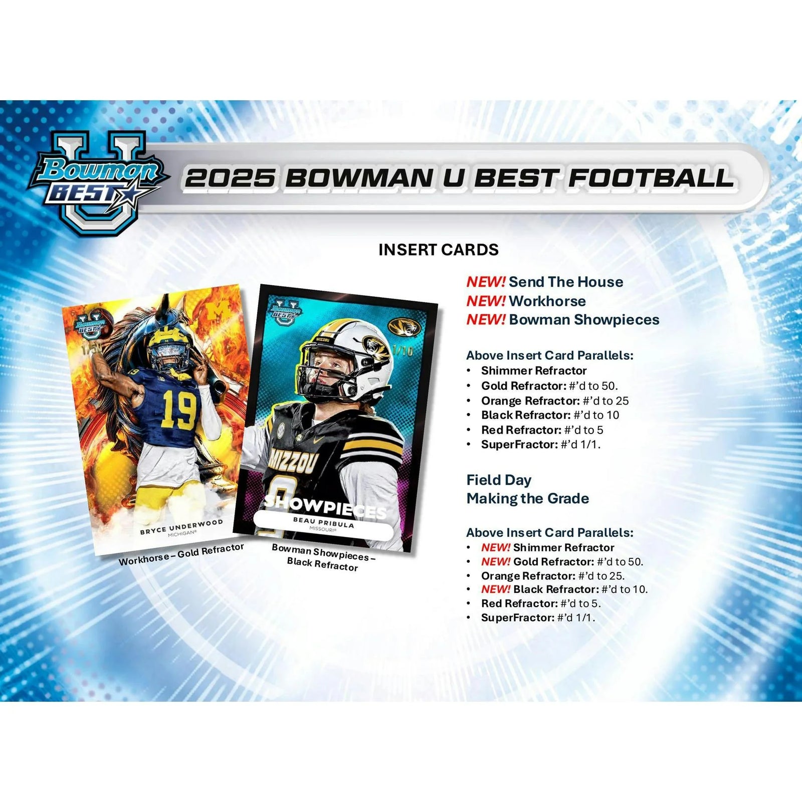 DRAFT - 2025 Bowman University Best Football Hobby Box $299.95 Add to Cart