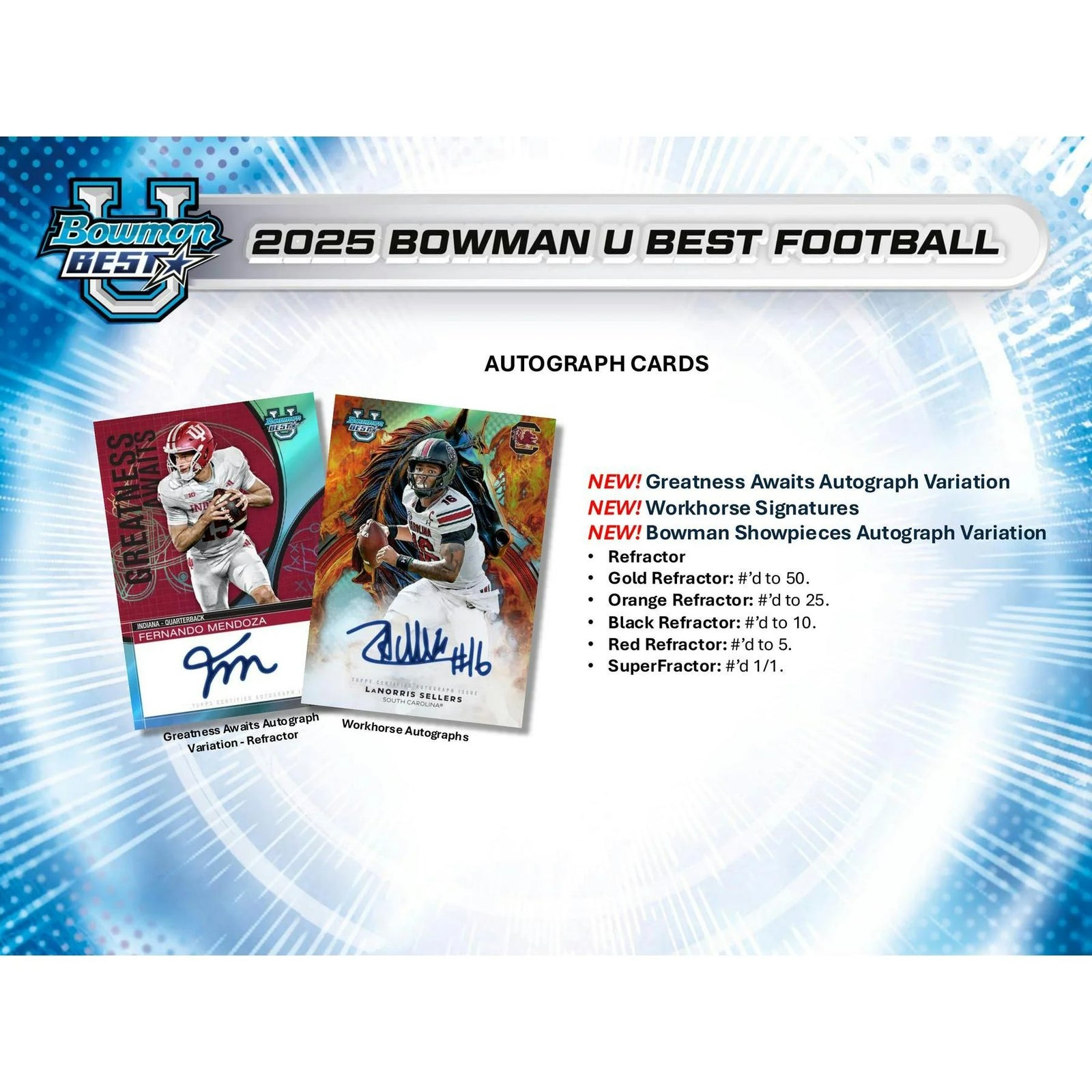 DRAFT - 2025 Bowman University Best Football Hobby Box $299.95 Add to Cart