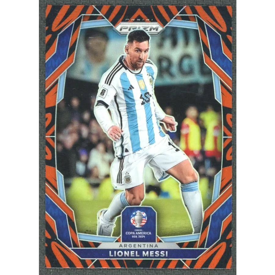 Lionel Messi Signed 2024 Panini Prizm Copa Card | Tiger Stripe #1