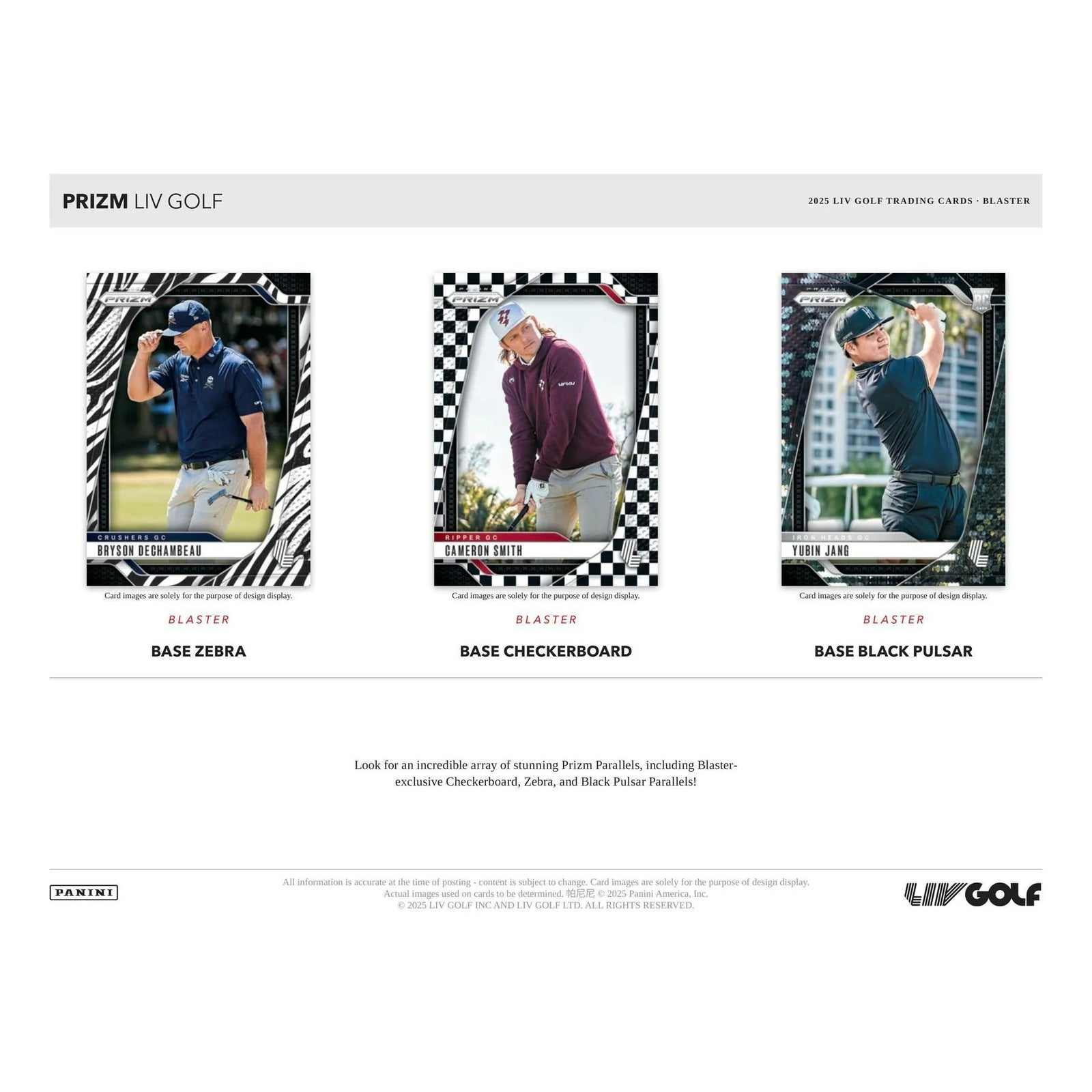 DRAFT - 2025 Panini Prizm LIV Golf Blaster 20-Box Case | 20 Boxes