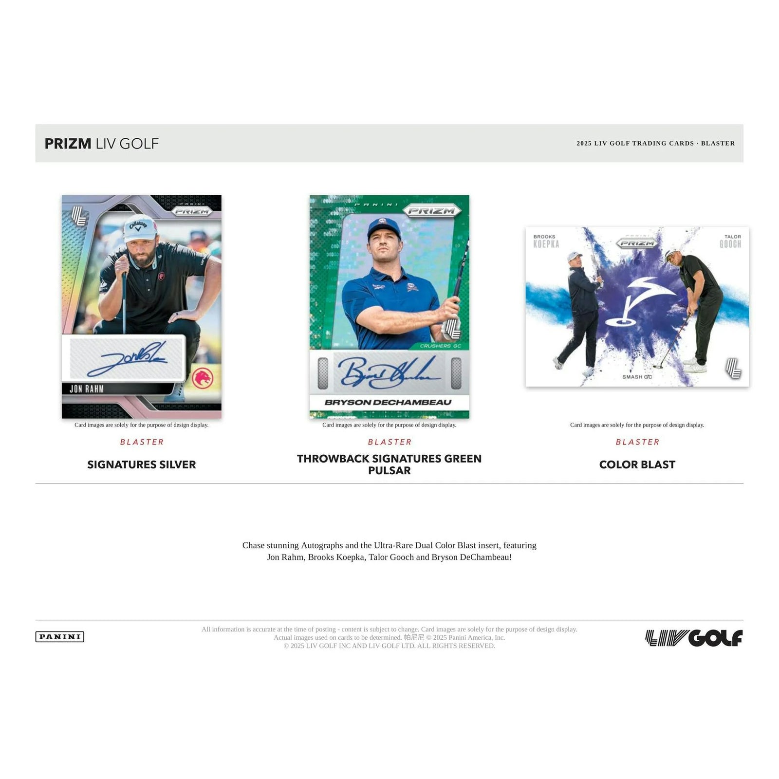 DRAFT - 2025 Panini Prizm LIV Golf Blaster 20-Box Case | 20 Boxes