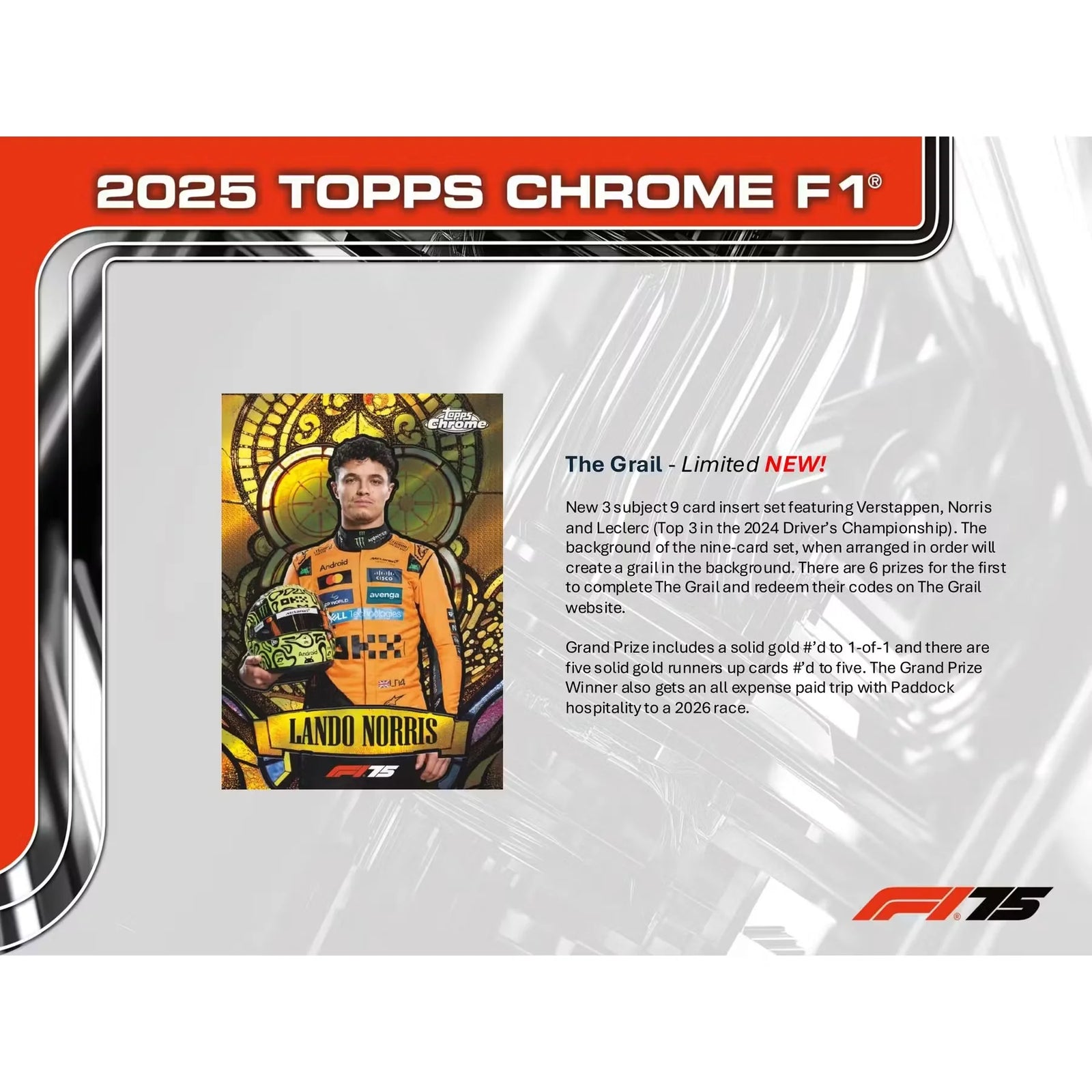 2025 Topps Chrome F1 Formula 1 Hobby 12-Box Case