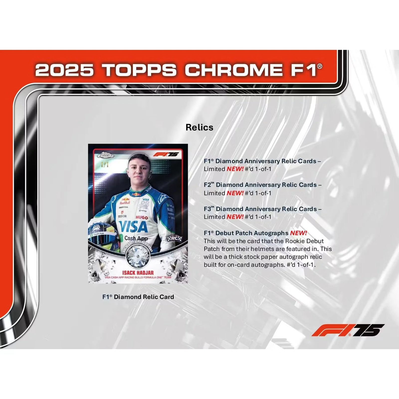2025 Topps Chrome F1 Formula 1 Hobby 12-Box Case