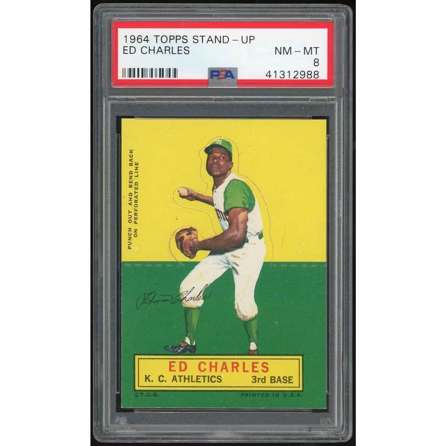 Ed Charles 1964 Topps Stand Up Card | PSA 8