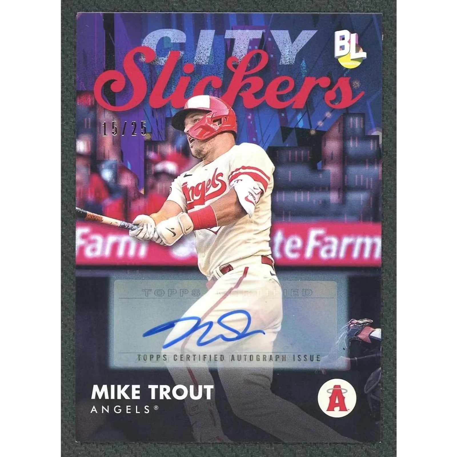 Mike Trout Signed 2023 Topps Big League City Slickers Card | Auto/25