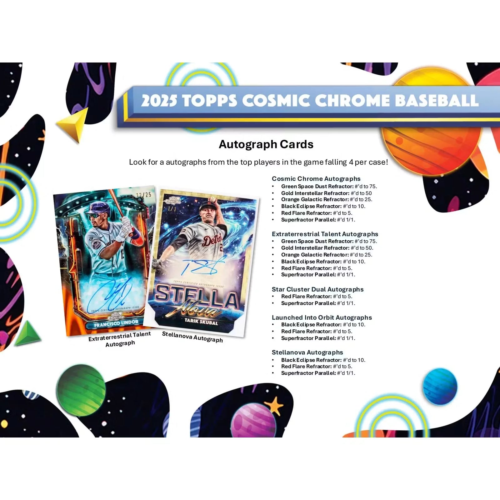 2025 Topps Cosmic Chrome Baseball Hobby Box (Ships Sealed Only)