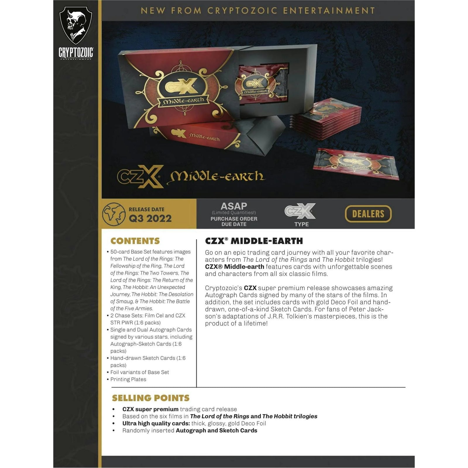 DRAFT - 2022 Cryptozoic CZX Middle-Earth Hobby Box | Trading Cards