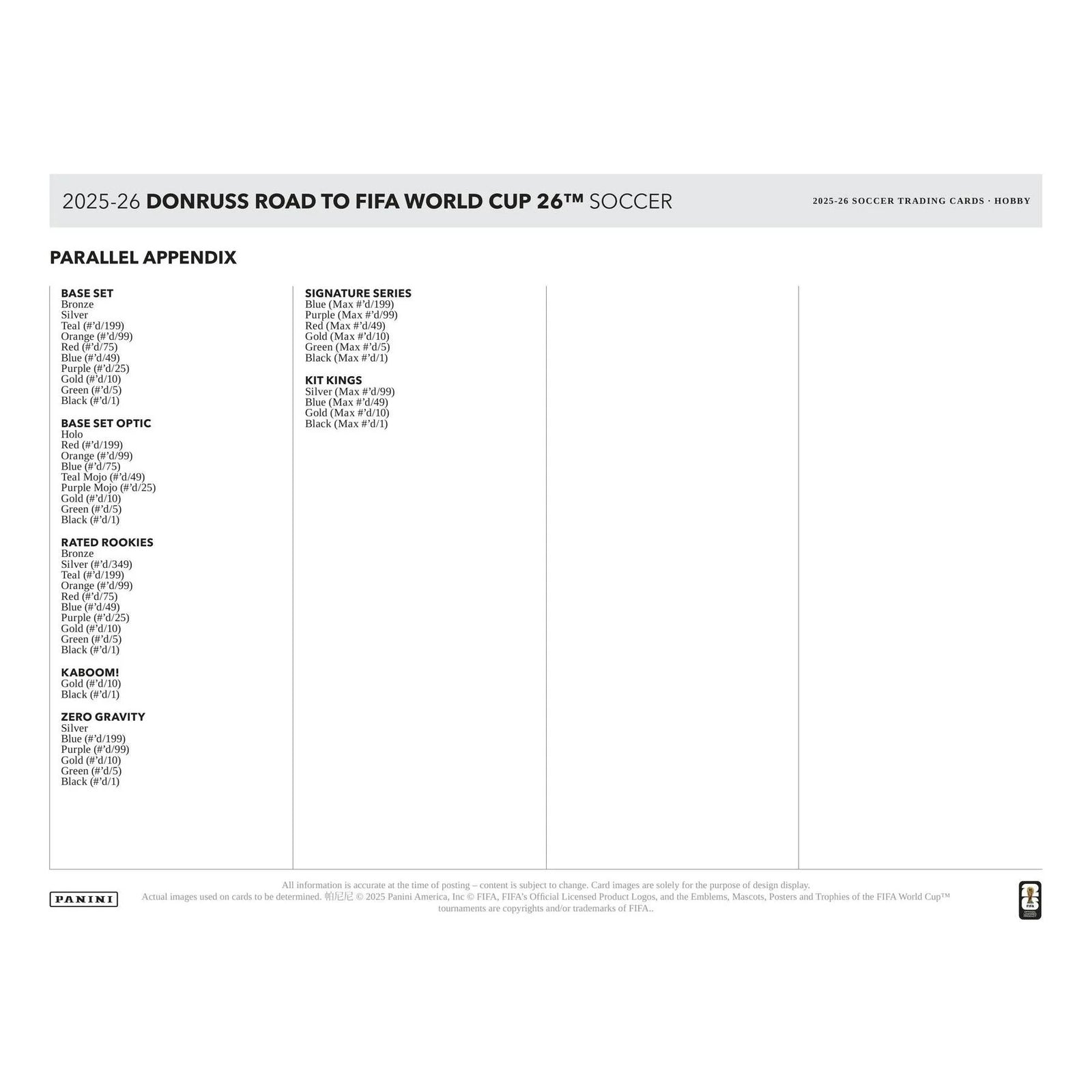 DRAFT - 2025/26 Panini Donruss Road to FIFA World Cup Soccer Hobby Box