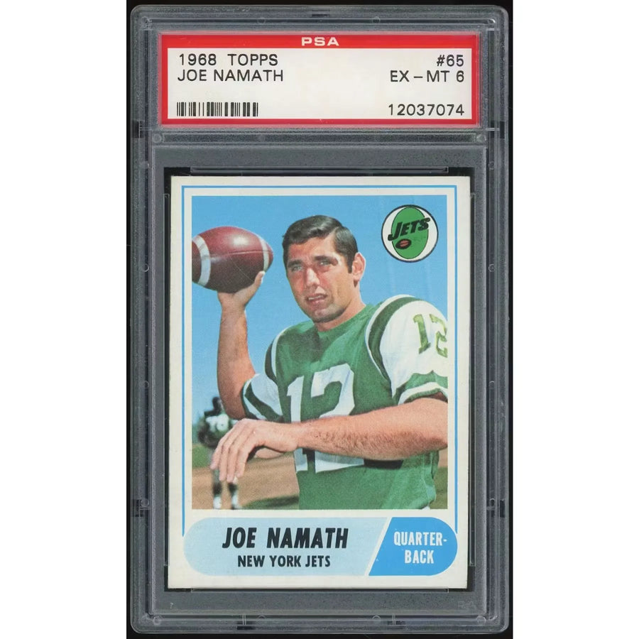 Joe Namath 1968 Topps #65 Card | PSA 6