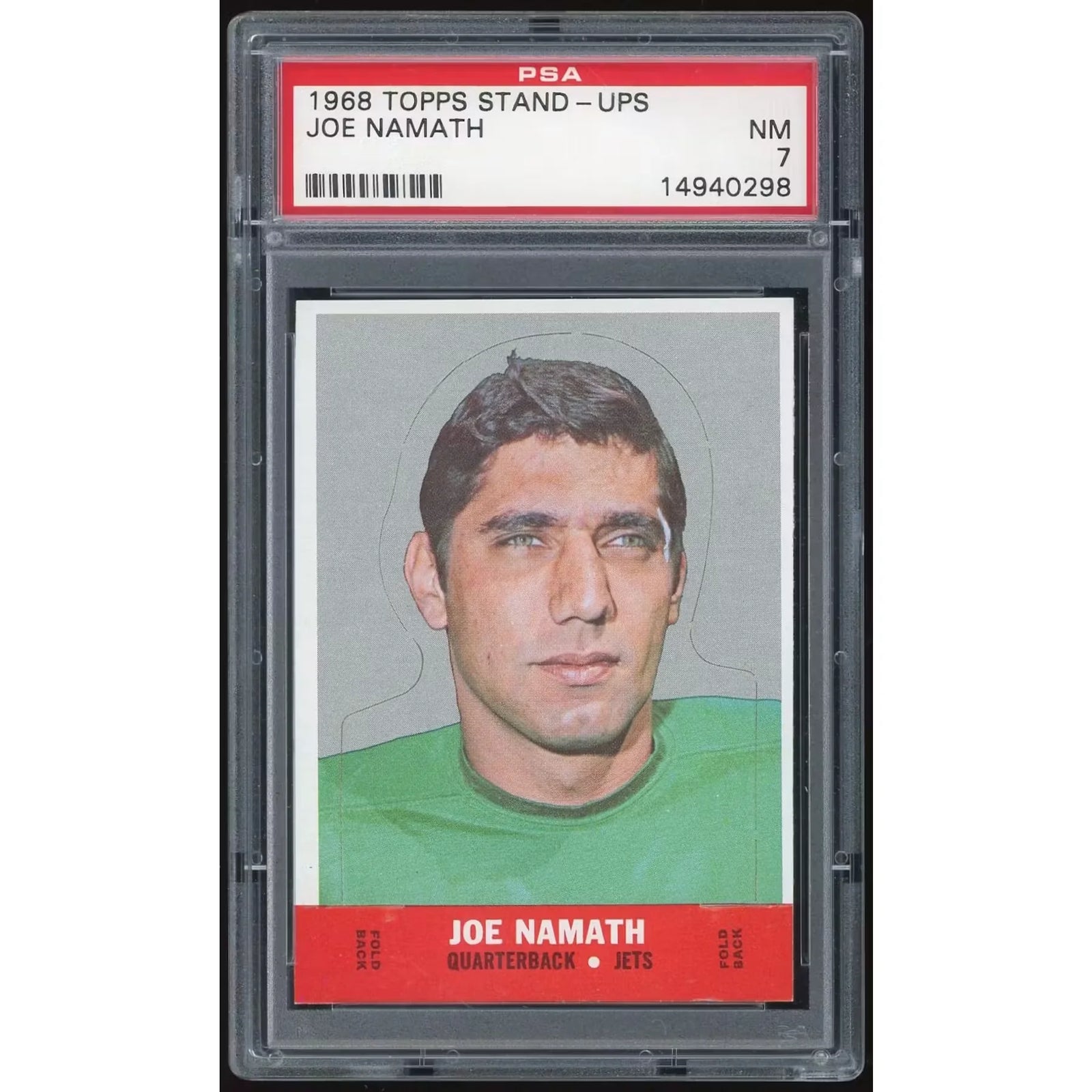 Joe Namath 1968 Topps Stand-Ups Card | PSA 7