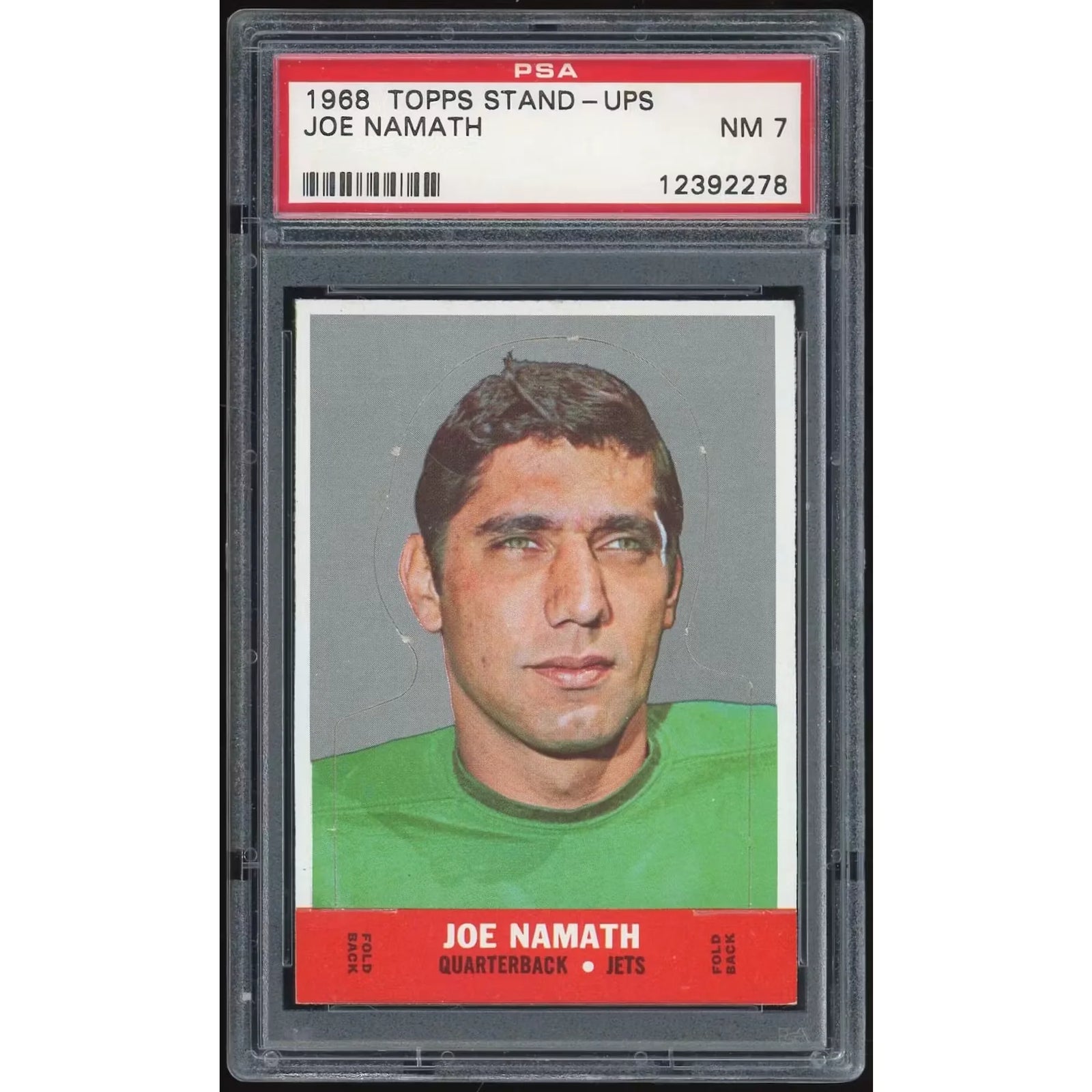 Joe Namath 1968 Topps Stand-Ups Card | PSA 7
