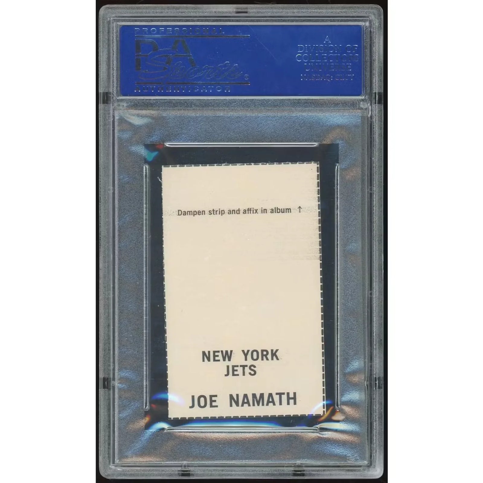 Joe Namath 1969 Glendale Stamps Card | PSA 7