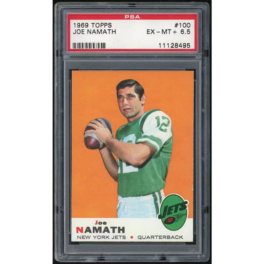 1969 Topps #100 Joe Namath Card | PSA 6.5