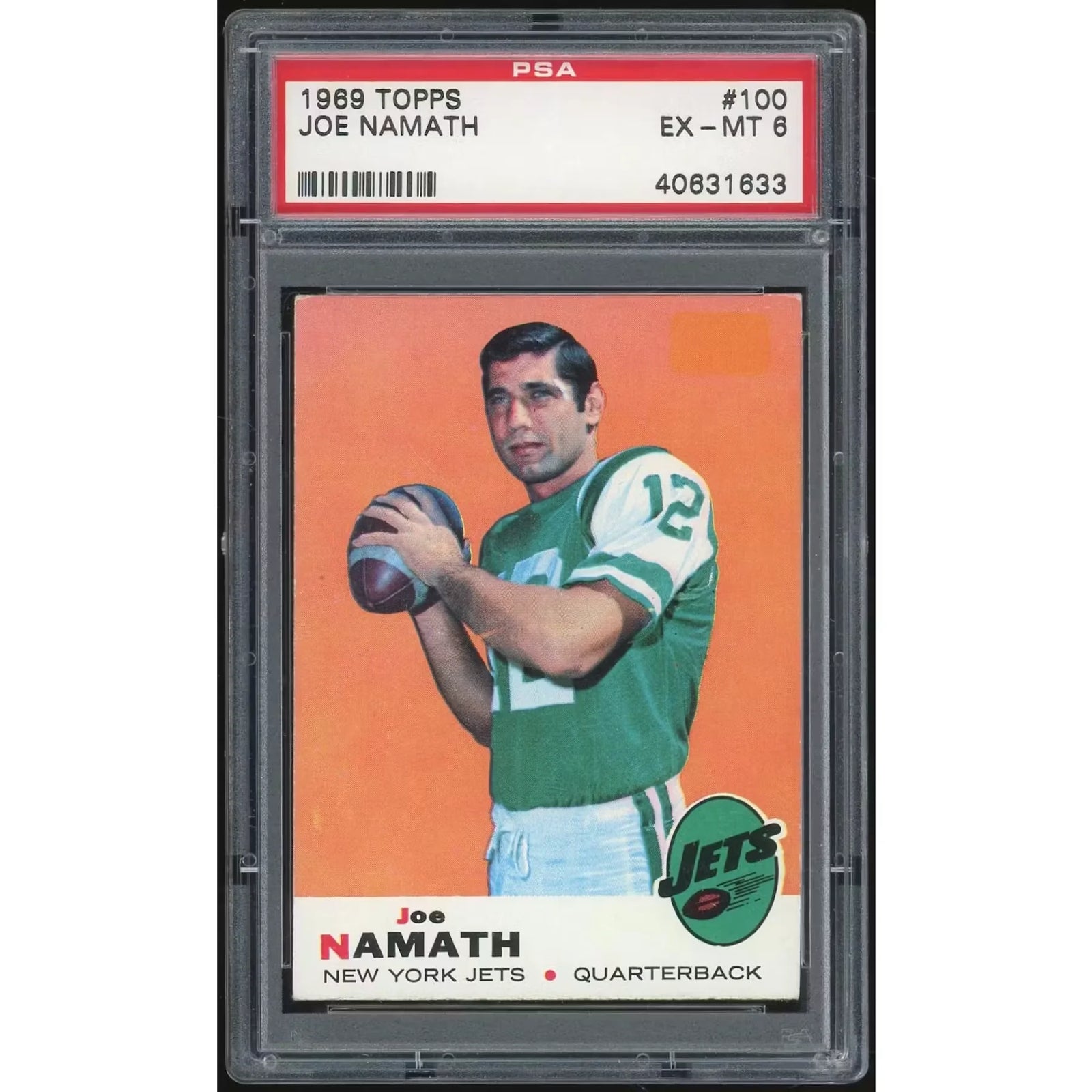 1969 Topps #100 Joe Namath | PSA 6